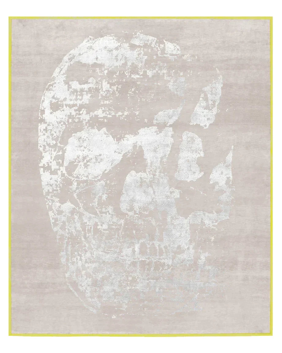 beige skull rug by second studio