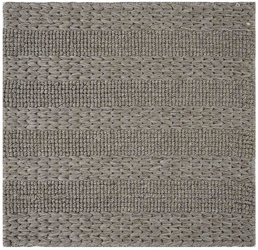 Hand Woven Thick/ Bubble Stripes Outdoor Rug- Light Brown