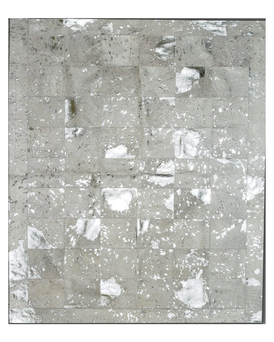 white cowhide area rug
