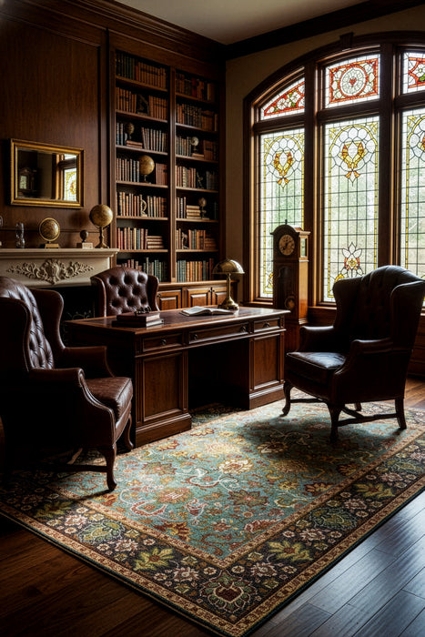 Agra B Floral Hand Knotted Oushak Rug