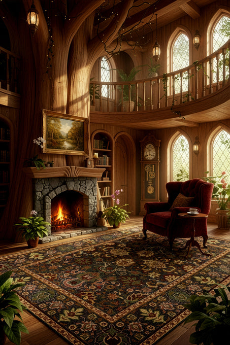 Agra D Floral Hand Knotted Oushak Rug