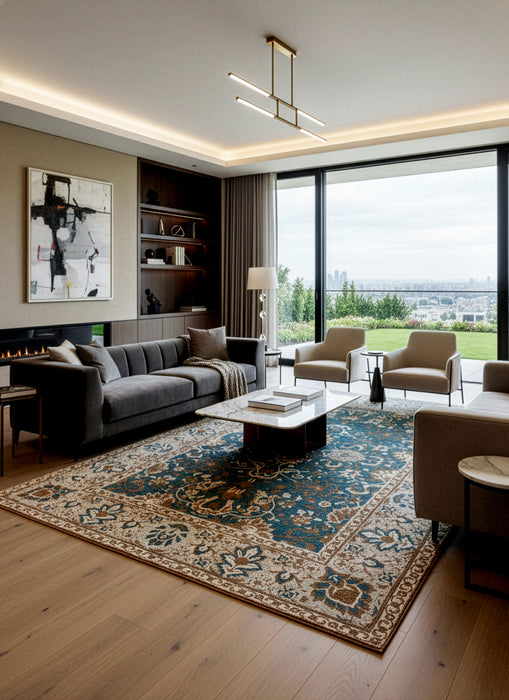 Agra E Floral Hand Knotted Oushak Rug