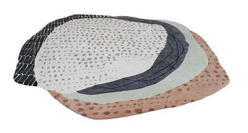 Formations Odd-Shaped Layers Sage/ Gray Area Rug