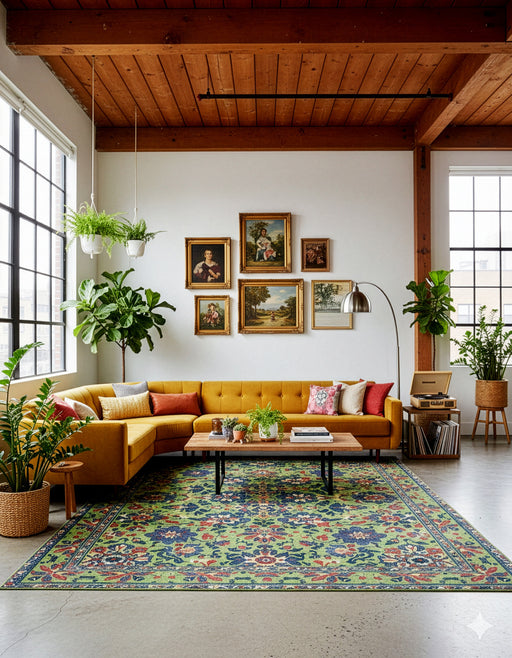 Garden D Floral Hand Knotted Oushak Rug