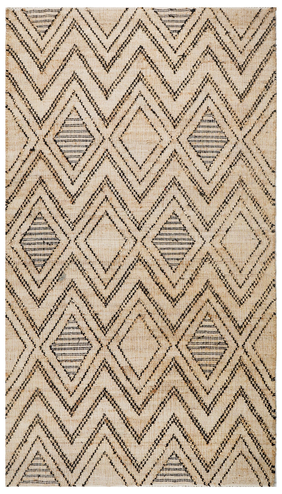Natural Black Diamond Jute Rug — Modern Designer Rugs