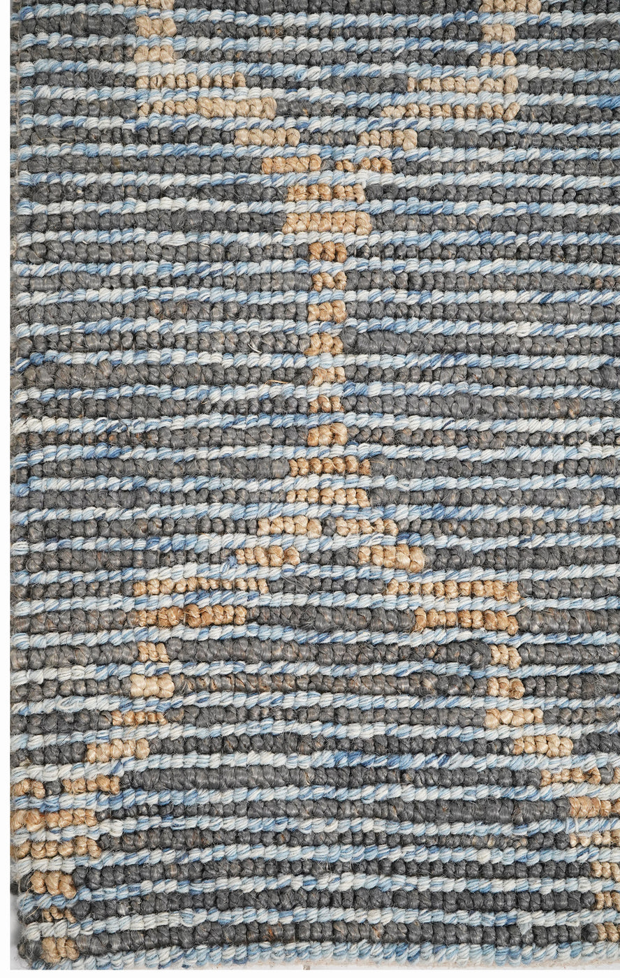 Jute Loop Rug Ornamental Sky Blue Jute Loop Rug — Modern Designer Rugs