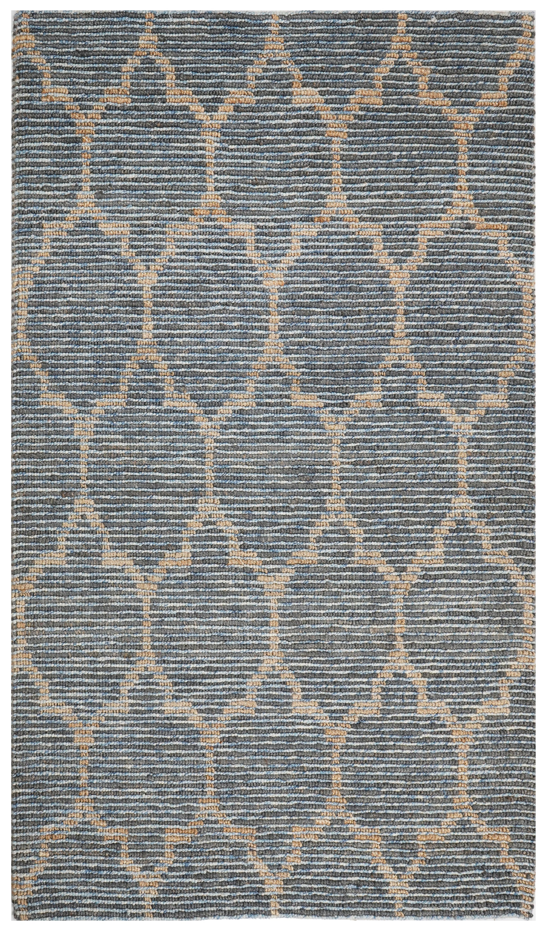 Ornamental Sky Blue Jute Loop Rug — Modern Designer Rugs