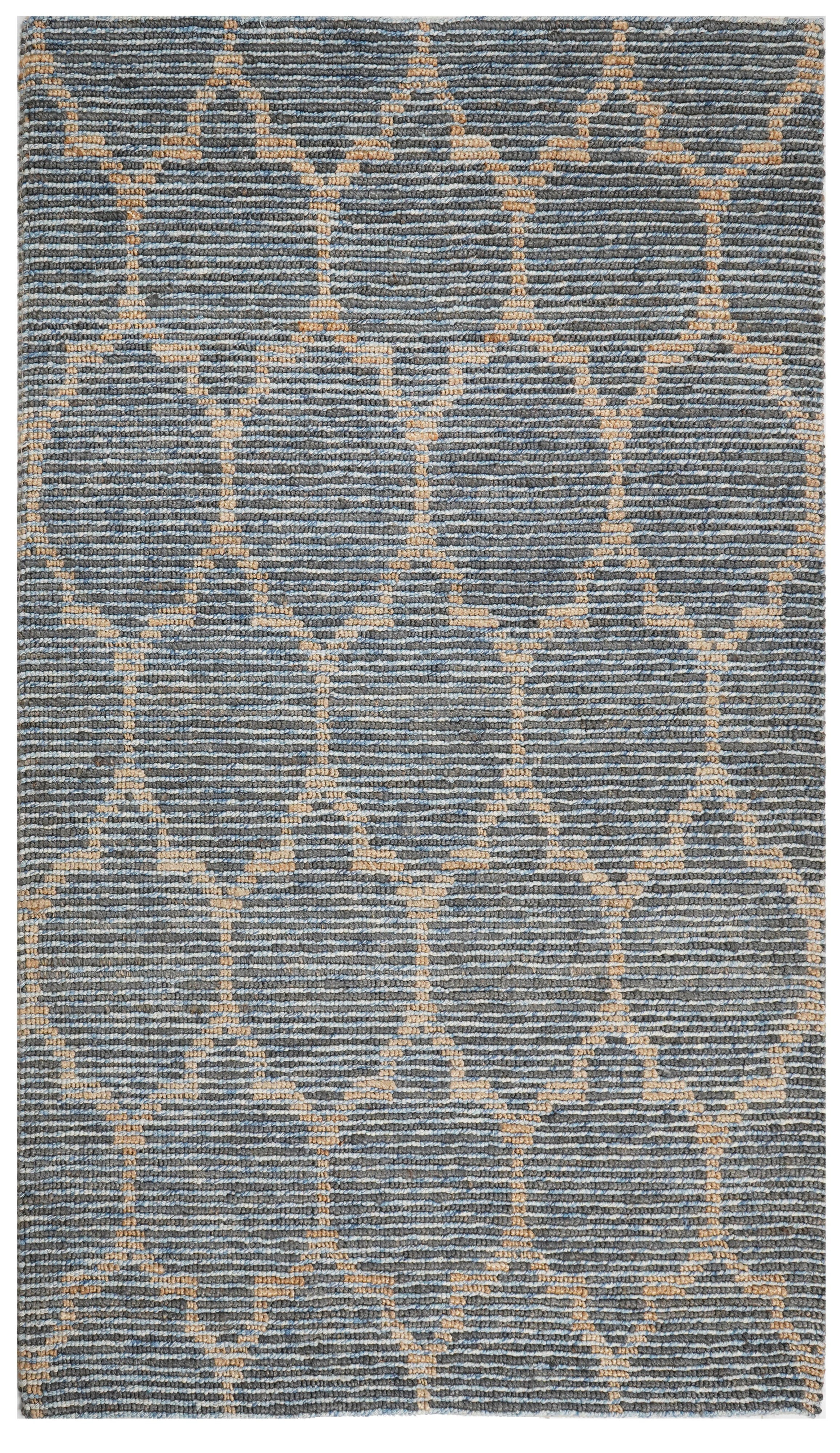 Ornamental Sky Blue Jute Loop Rug — Modern Designer Rugs