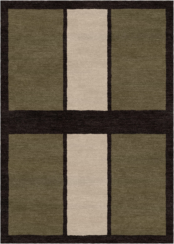 Oushak Color Block Hand Knotted Rug