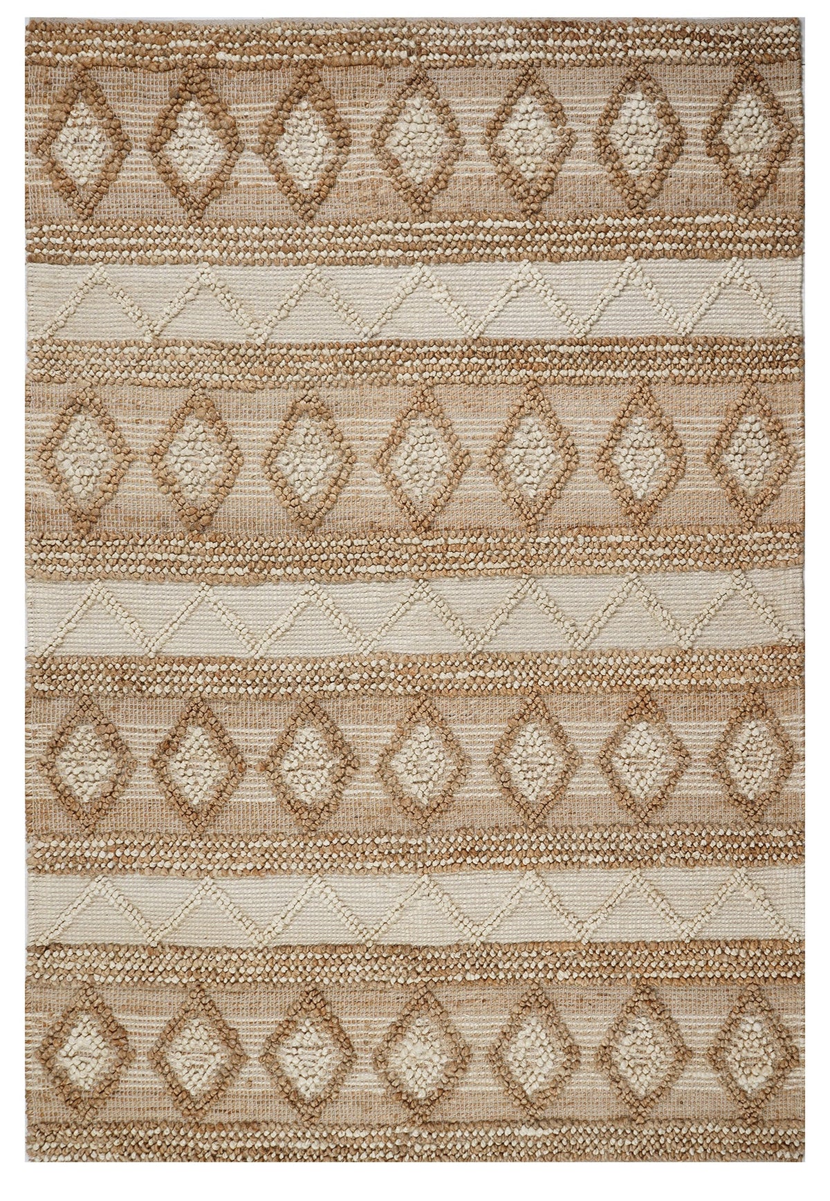 Raised Diamonds Jute Area Rug — Modern Designer Rugs