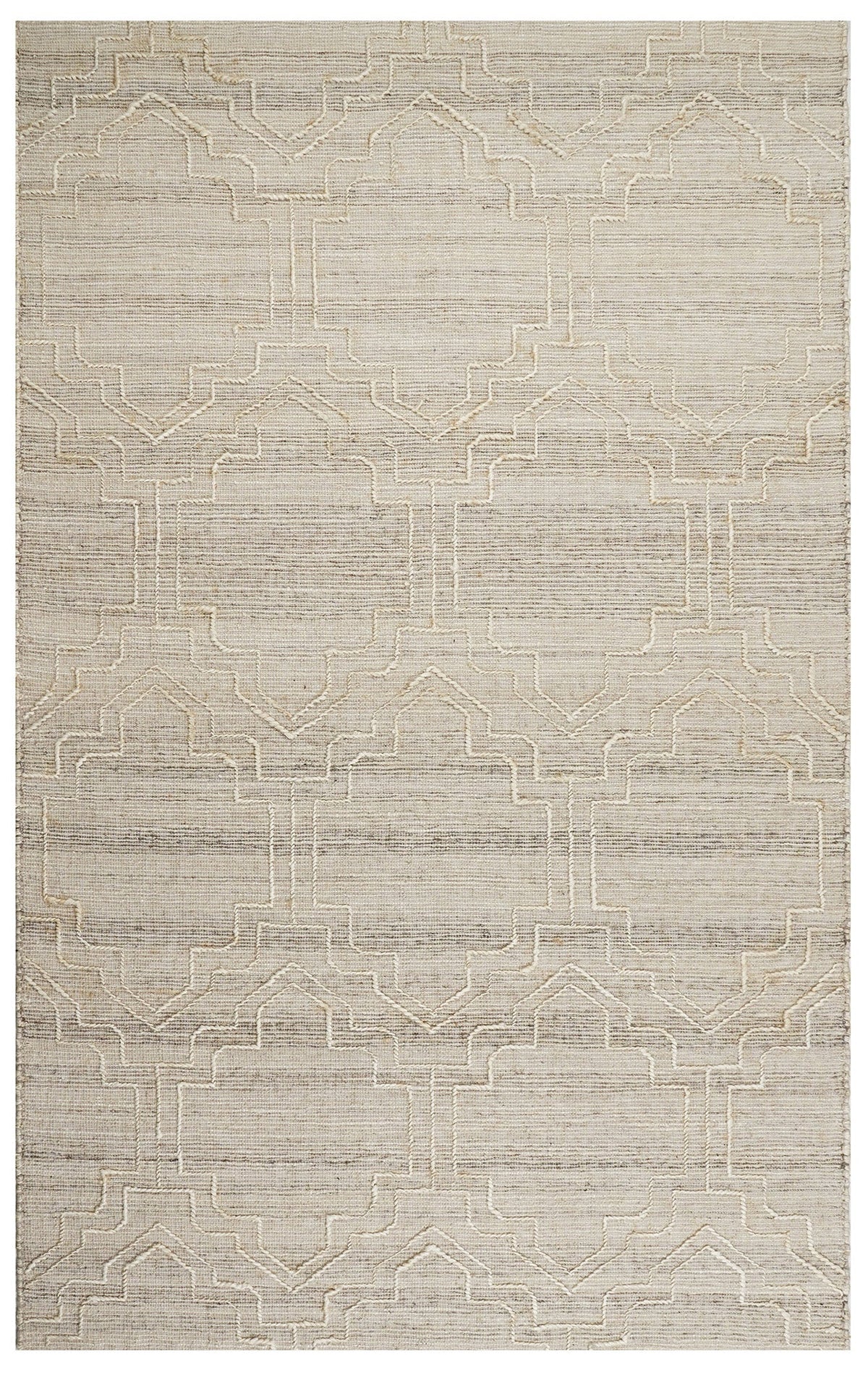 Raised Pattern White Rug Raised Ornamental Pattern Jute Rug — Modern Designer Rugs