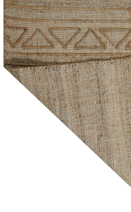 Raised Pattern White Rug Raised Triangle Pattern Jute Rug — Modern Designer Rugs