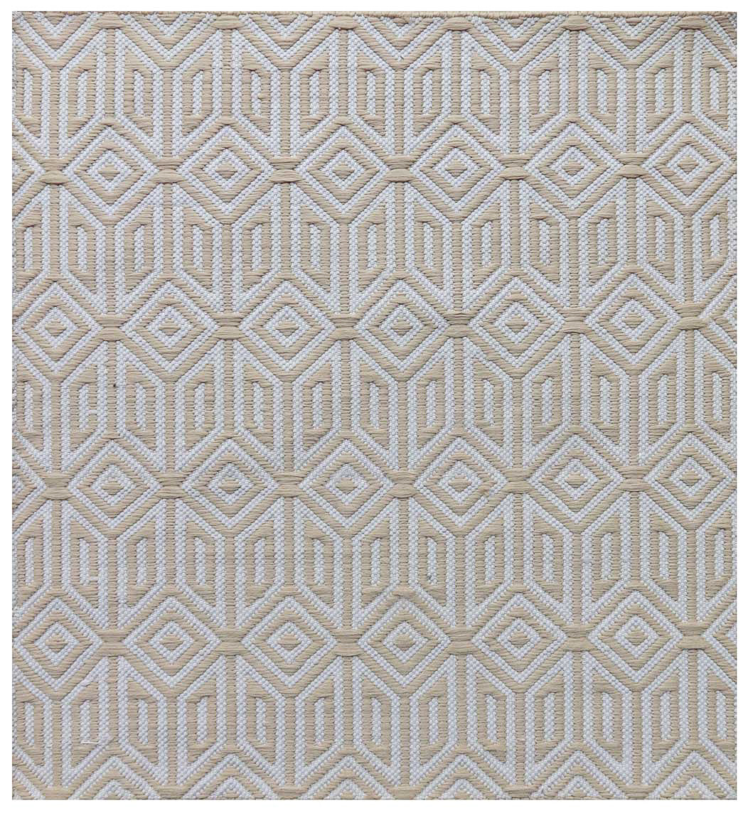 Hand Woven Diamonds and Chevron Outdoor Rug- Beige/ White — Modern ...