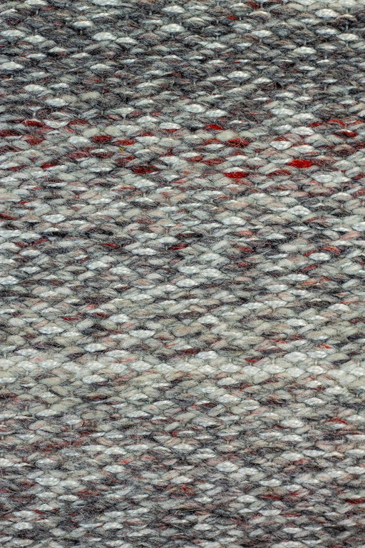 Hand Woven Abrash Flatweave Outdoor Rug- Gray/ Red