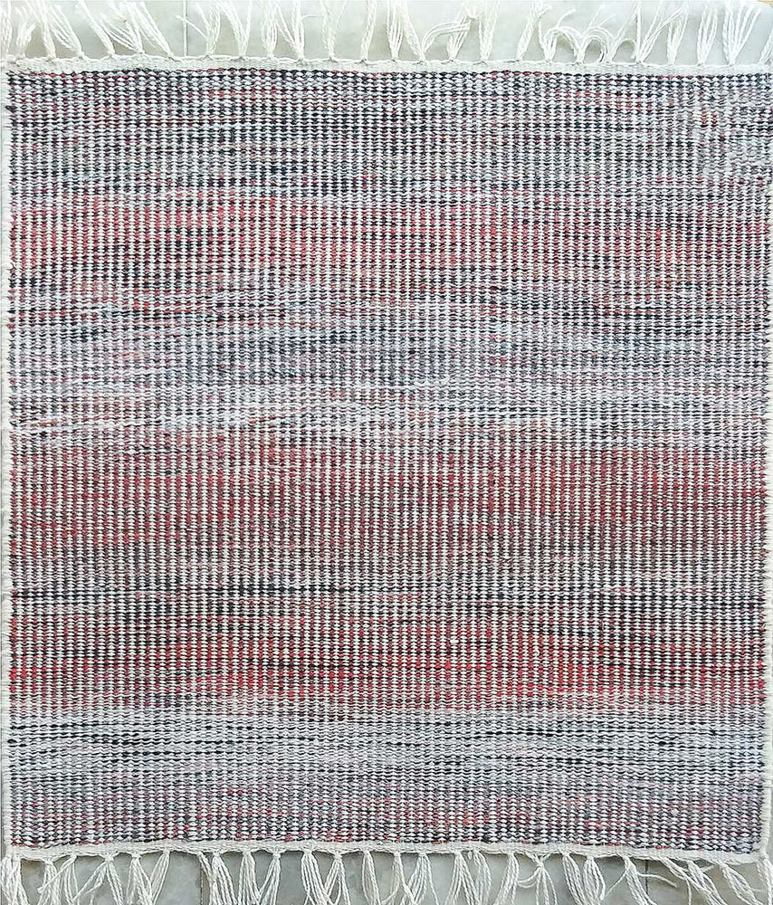 Flatweave Stripes Outdoor Rug- Red/ Grey