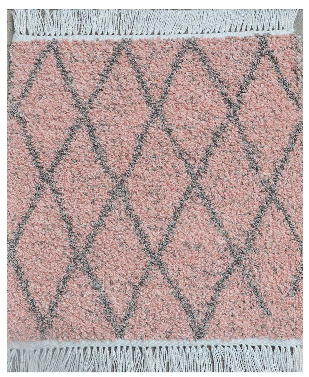 Boucle Diamonds Outdoor Rug- Pink/ Grey — Modern Designer Rugs