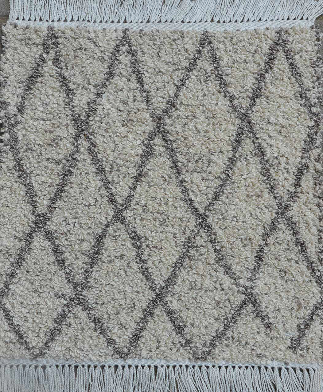 Boucle Diamonds Outdoor Rug- White/ Taupe — Modern Designer Rugs