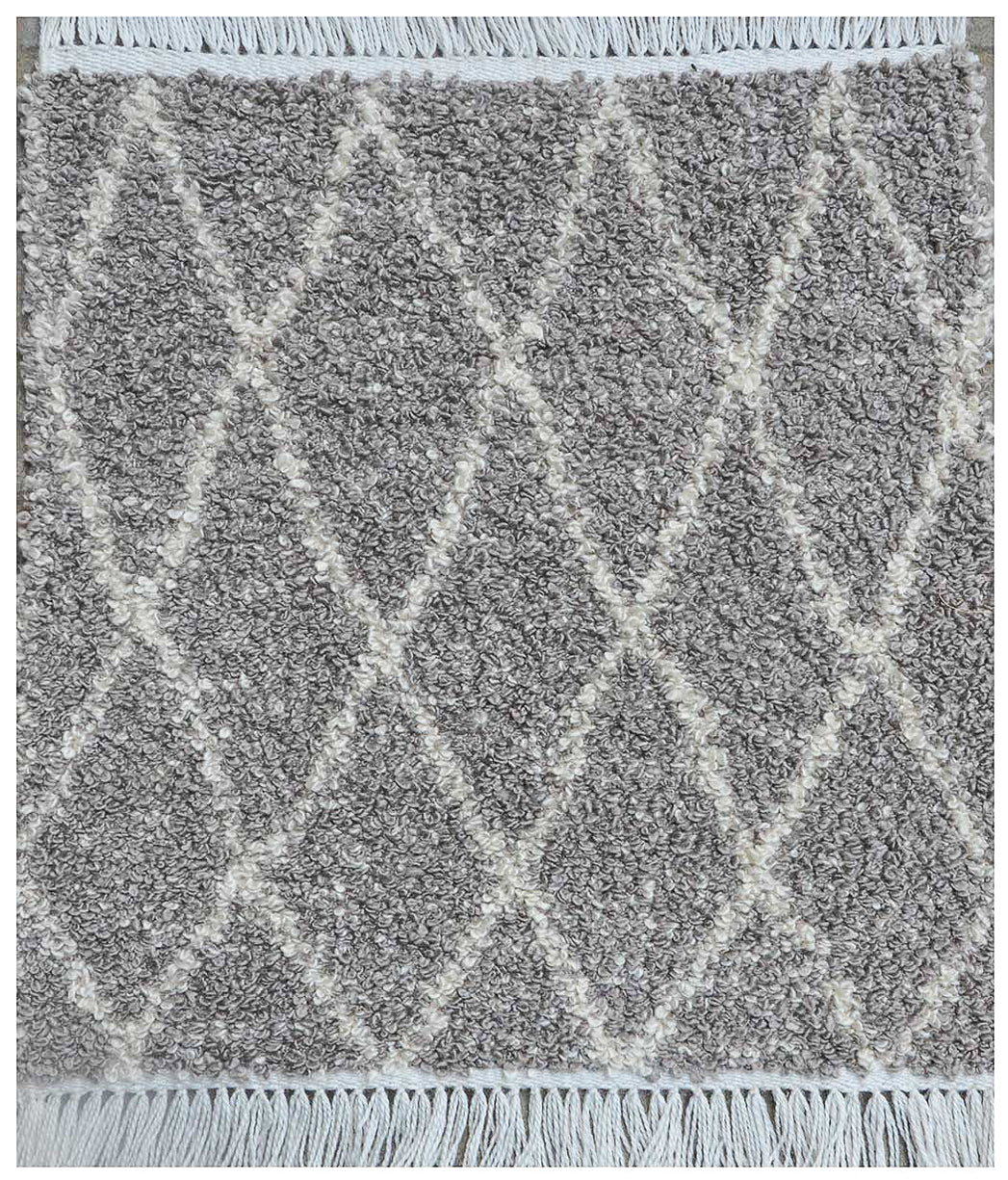 Boucle Diamonds Outdoor Rug- White/ Taupe — Modern Designer Rugs