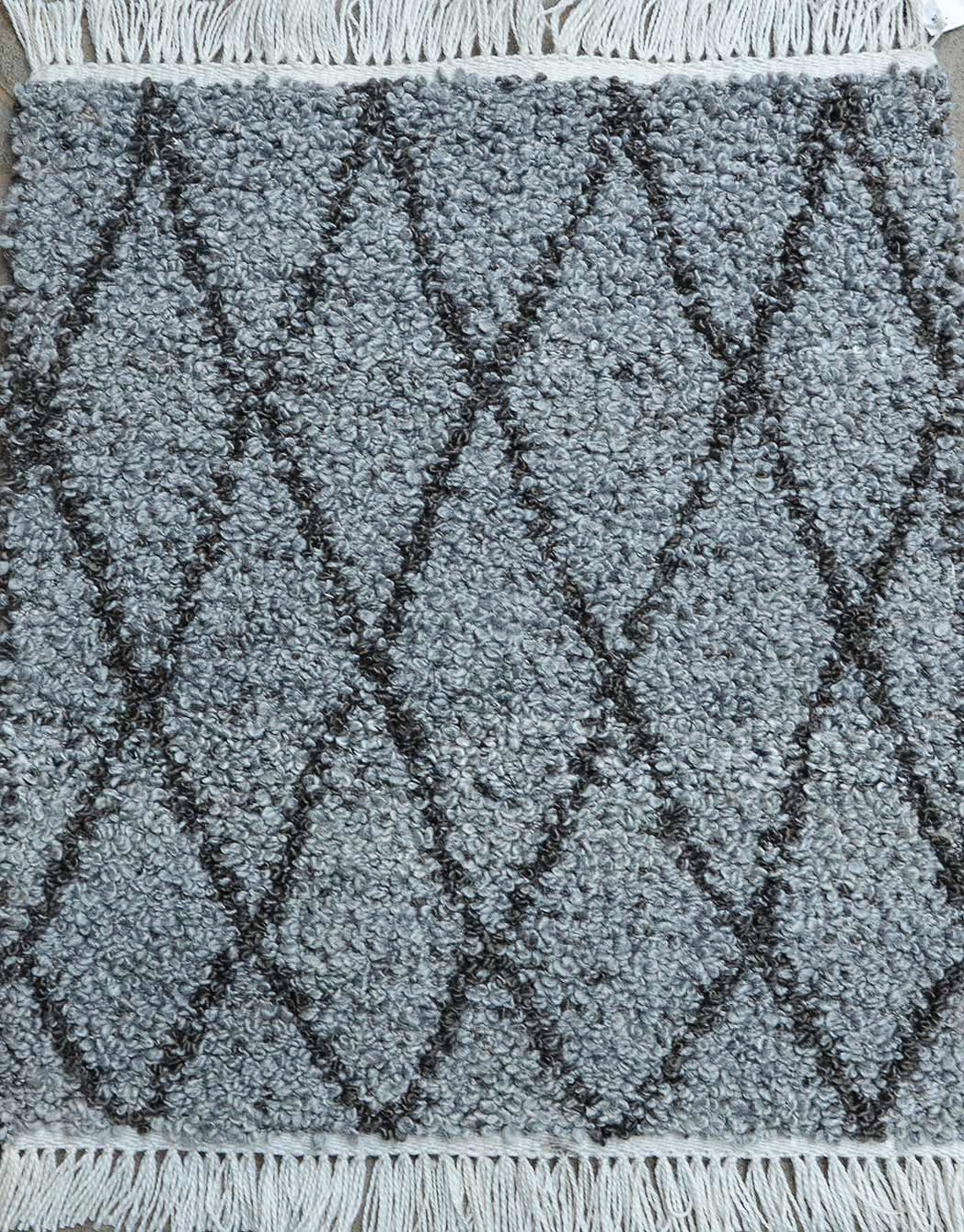 Boucle Diamonds Outdoor Rug- Steel/ Black — Modern Designer Rugs