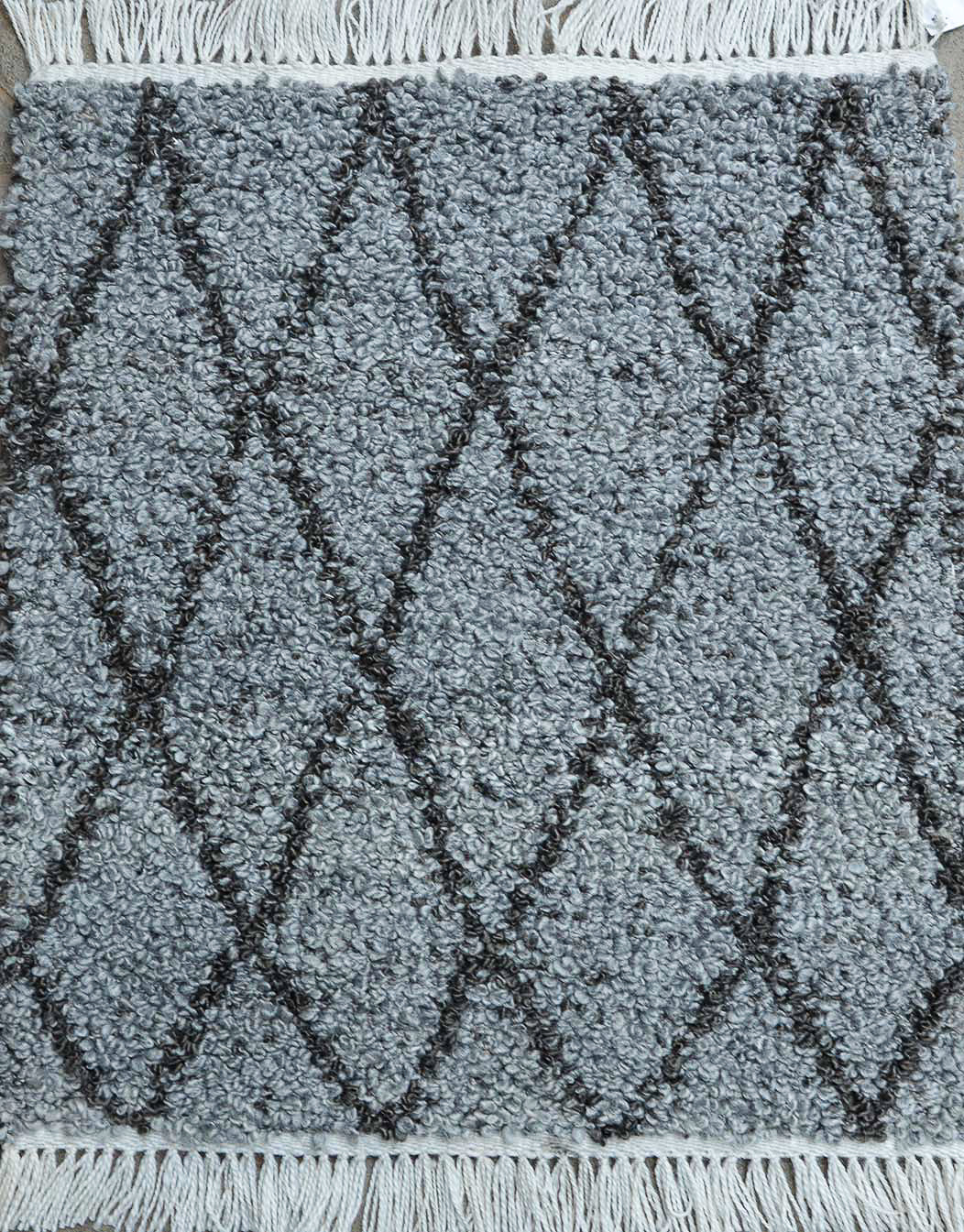 Boucle Diamonds Outdoor Rug- Steel/ Black — Modern Designer Rugs