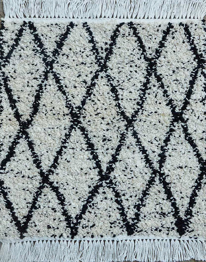 Boucle Diamonds Outdoor Rug- Black/ White — Modern Designer Rugs