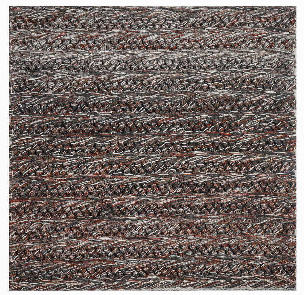 Textured Chunky Flatweave Outdoor Rug- Red Grey