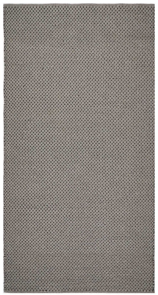 Hand Woven Reversible Dots Outdoor Rug- Black/ Grey