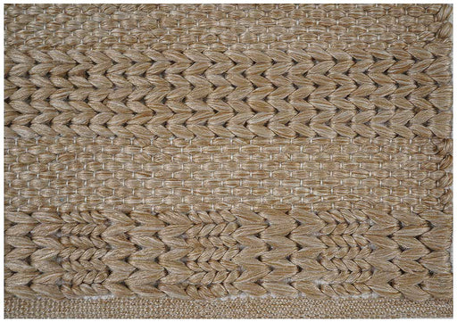 Hand Woven Thick/ Thin Stripes Outdoor Rug- Camel