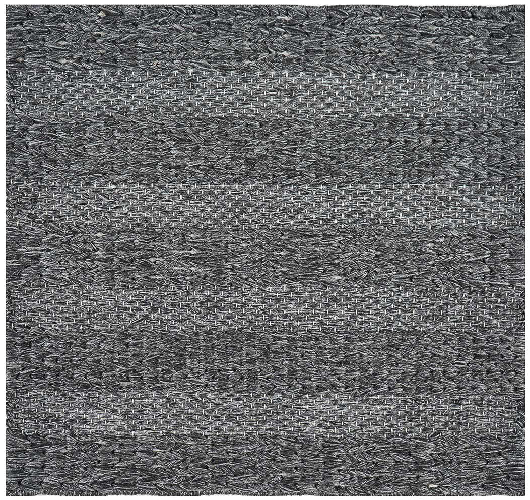 Hand Woven Thick/ Thin Stripes Outdoor Rug- Black