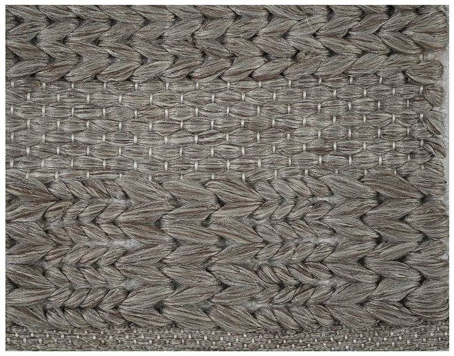 Hand Woven Thick/ Thin Stripes Outdoor Rug-Light Brown