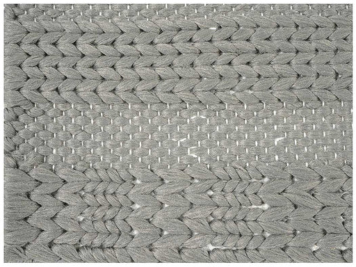 Hand Woven Thick/ Thin Stripes Outdoor Rug- Steel 