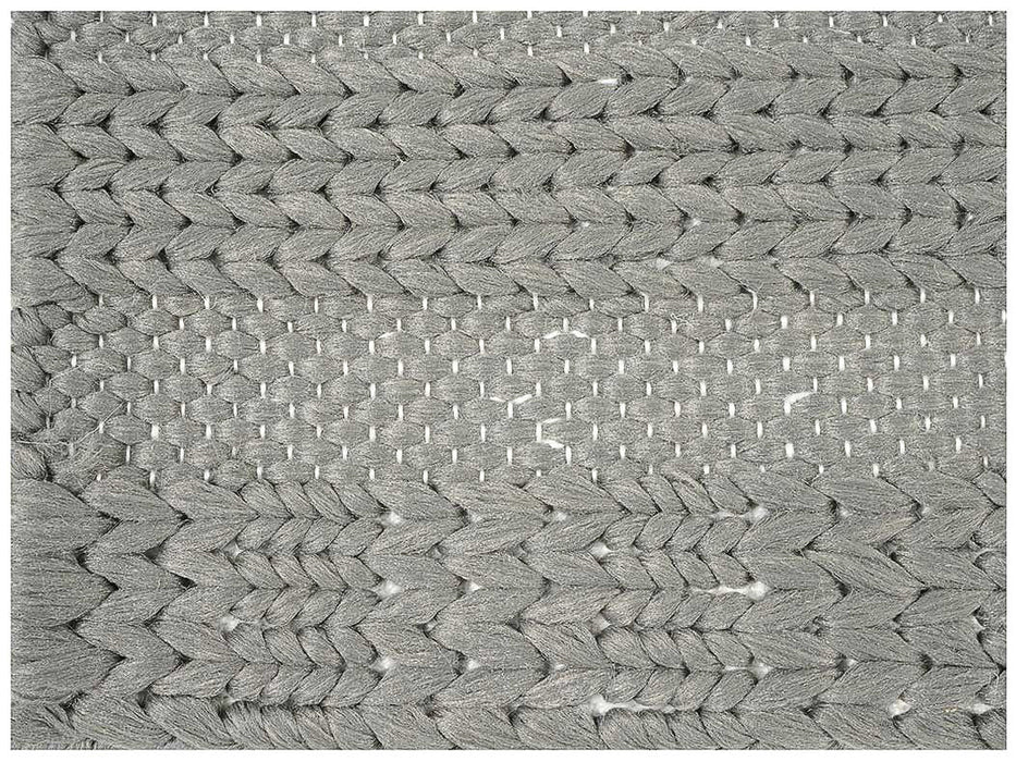 Hand Woven Thick/ Thin Stripes Outdoor Rug- Steel 