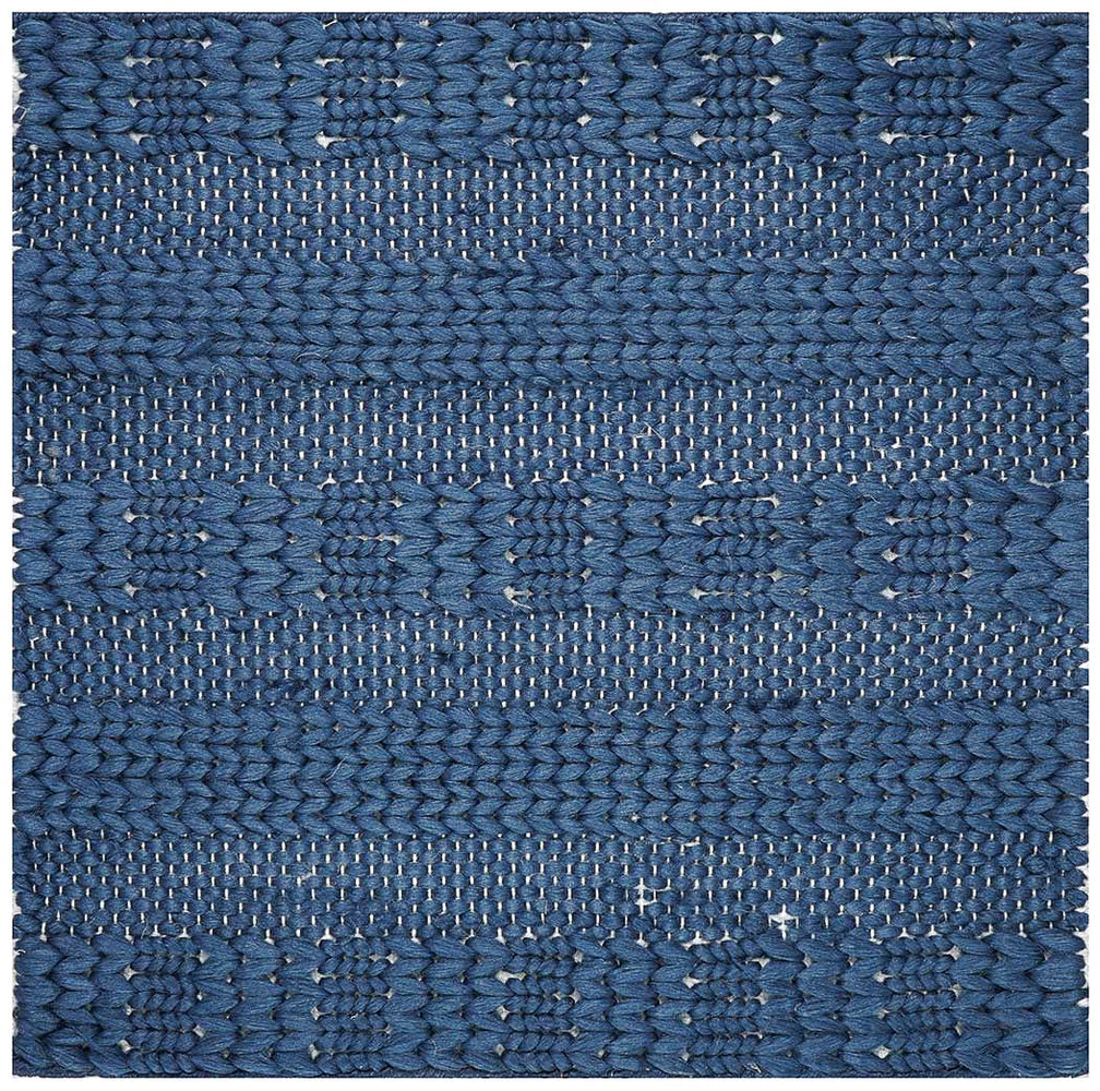 Hand Woven Thick/ Thin Stripes Outdoor Rug- Royal Blue