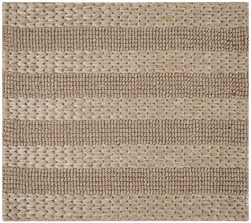 Hand Woven Thick/ Bubble Stripes Outdoor Rug- Caramel