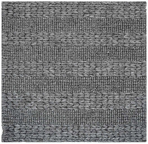 Hand Woven Thick/ Bubble Stripes Outdoor Rug- Black