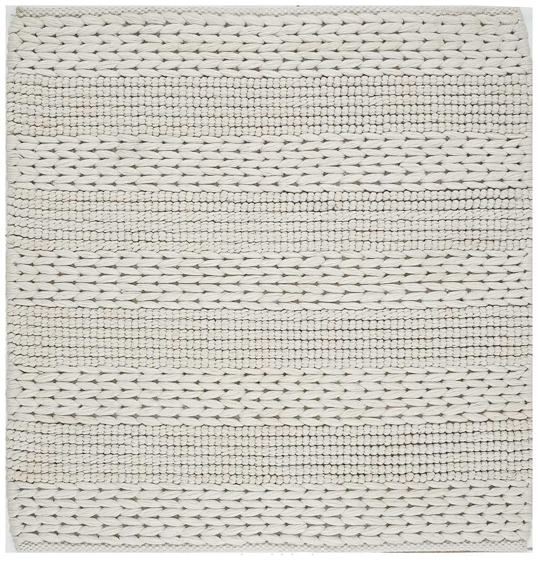 Hand Woven Thick/ Bubble Stripes Outdoor Rug- Cream — Modern Designer Rugs