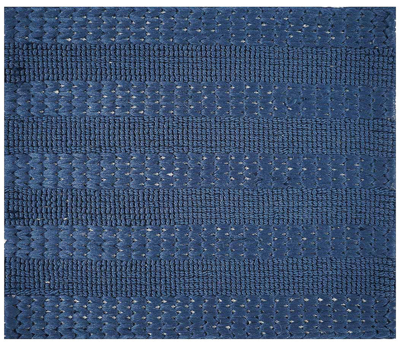 Hand Woven Thick/ Bubble Stripes Outdoor Rug- Royal Blue