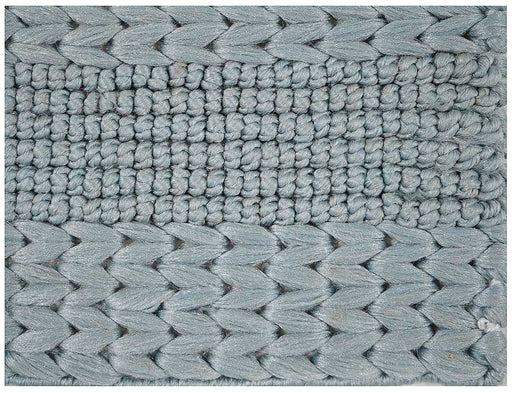Hand Woven Thick/ Bubble Stripes Outdoor Rug- Light Blue