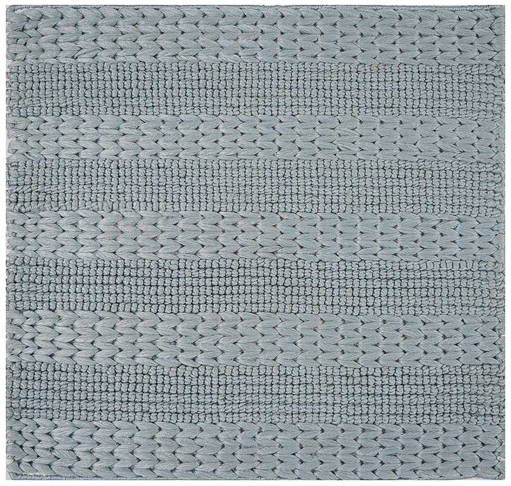 Hand Woven Thick/ Bubble Stripes Outdoor Rug- Light Blue