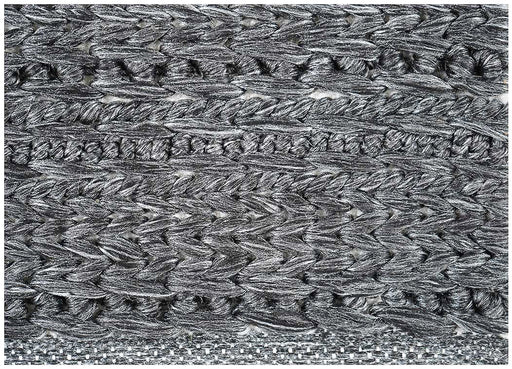Hand Woven Textured Stripes Outdoor Rug- Black