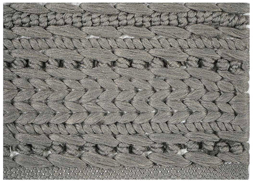 Hand Woven Textured Stripes Outdoor Rug- Steel
