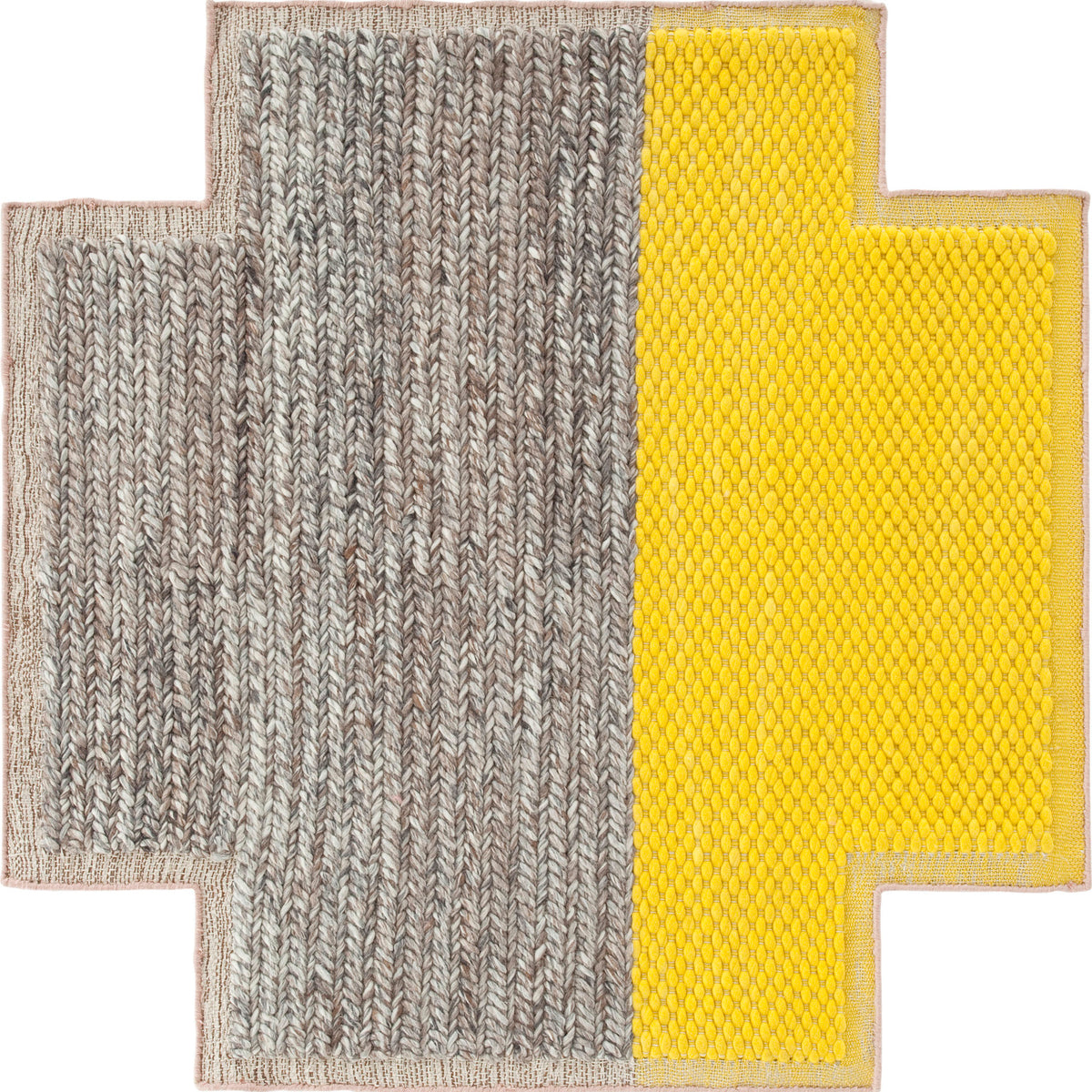 GAN Mangas Space Large Rectangular Rug Plait in Yellow by Patricia