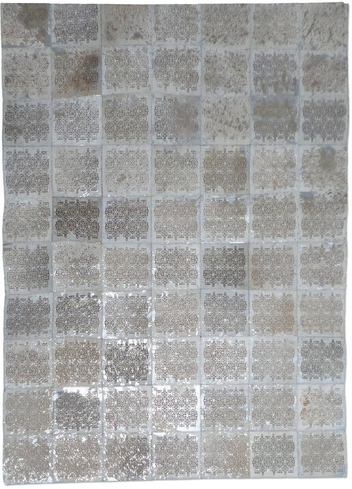Modern Loom Gray Leather Patterned Rug 2 Main Image