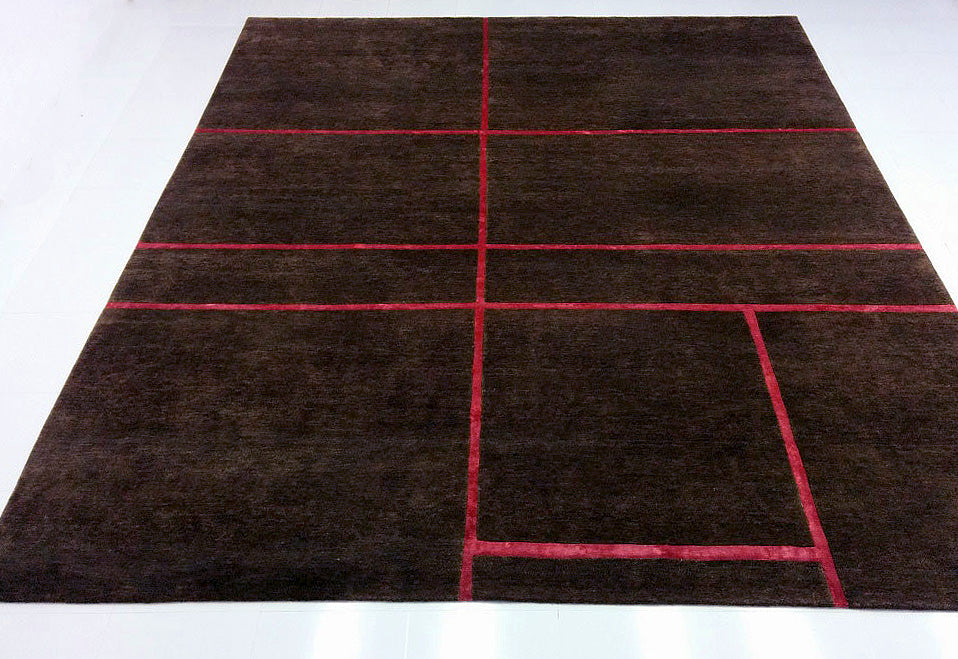 Expression In Lines D Hand Knotted Tibetan Rug