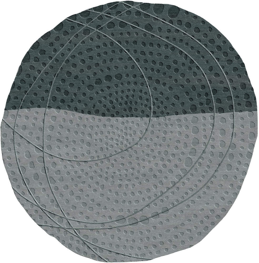 Formations Odd-Shaped Circle Green/ Gray Area Rug 