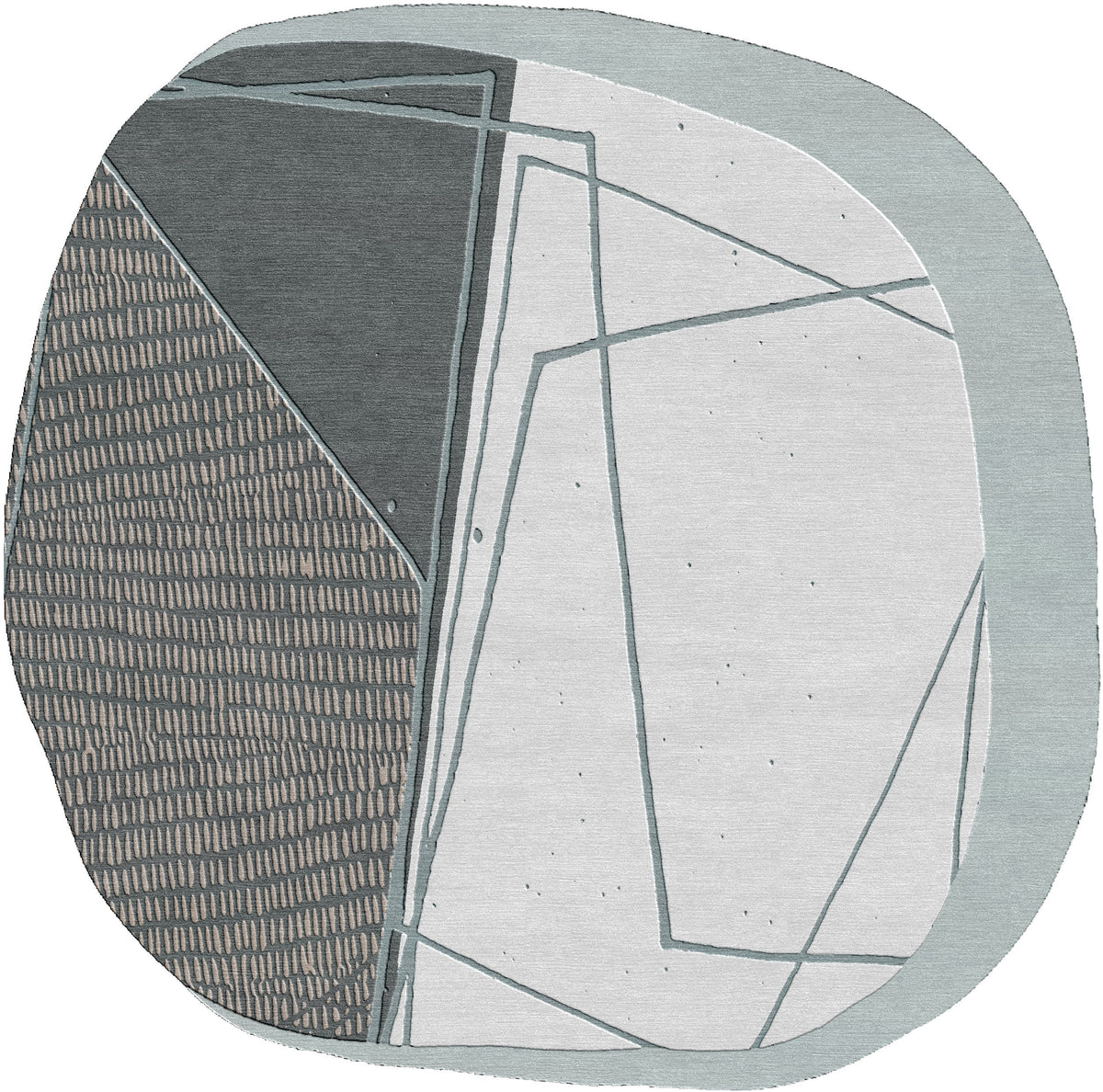 Formations Odd-Shaped Square Sage/ Dark Gray Area Rug — Modern Designer ...