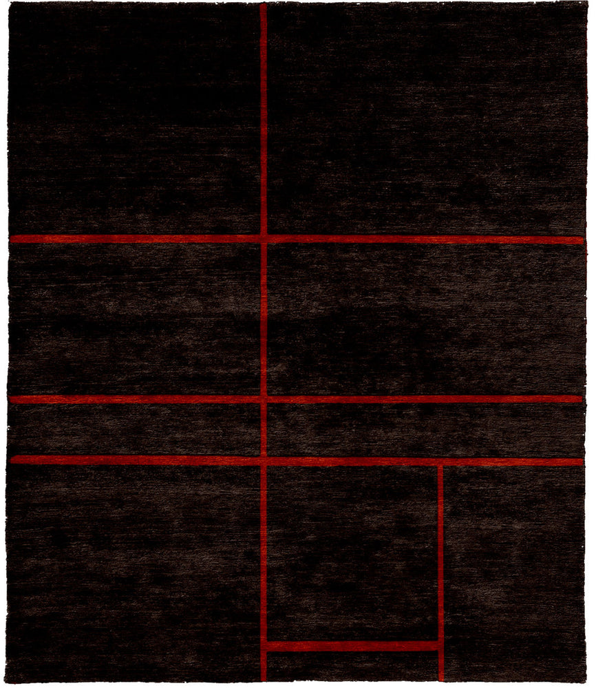 Expression In Lines D Hand Knotted Tibetan Rug