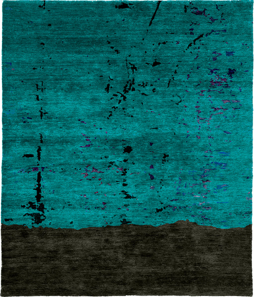 Blue Noise Hand Knotted Tibetan Rug